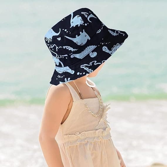 Småbarn Barn Solhatt Söt Tryck Sommar Utomhus Spädbarn Strandhatt för Pojkar Flickor (2-pack)