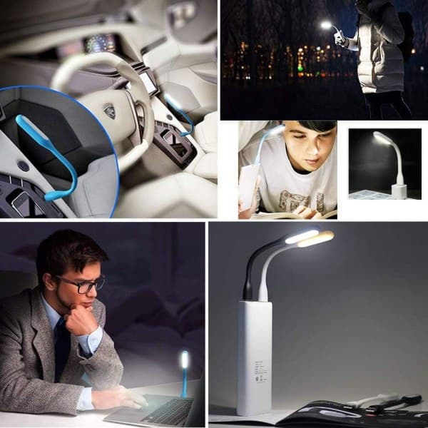 12 stk. LED USB-lamper, Mini LED Fleksibel USB, Boglæsningslampe til Powerbank PC Laptop Notebook（c Sunmostar