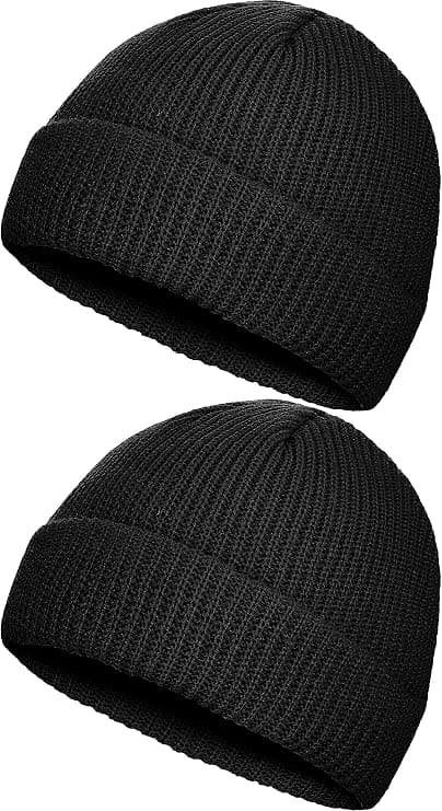 2 delar Vinter Kort Fiskarmössa Trawler Mössa Klockmössa Kant Skullcap för män