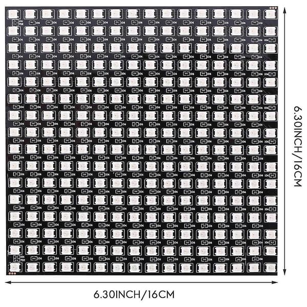 Ws2812b Led Rgb Fleksibelt Pixelpanel 16x16 Individuelt Adresserbart