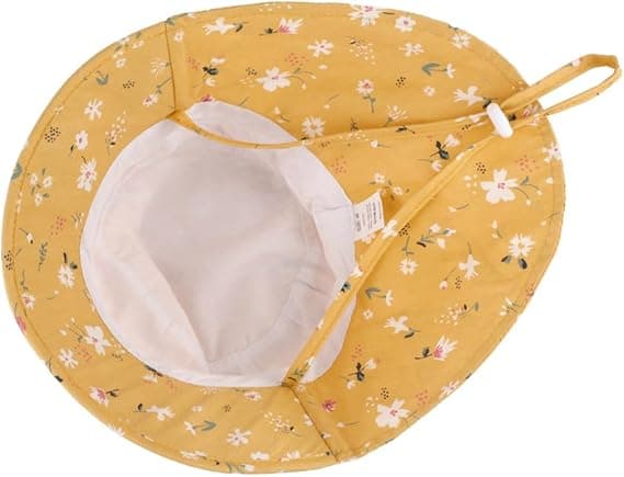 Solhatt i bomull UPF 50+ för småbarn och barn, solhatt med nackskydd och justerbar hakrem (2-pack)