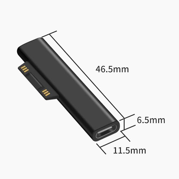 Usb C Pd Snabbladdningskontaktomvandlare för Microsoft Surface Pro 3 4 5 6 Go Usb Typ C Hona Adapterkontakt för Surface Book