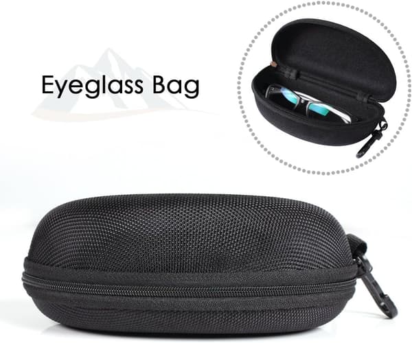 1 st svart blixtlås clamshell hårt solglasögonfodral glasögonpåse