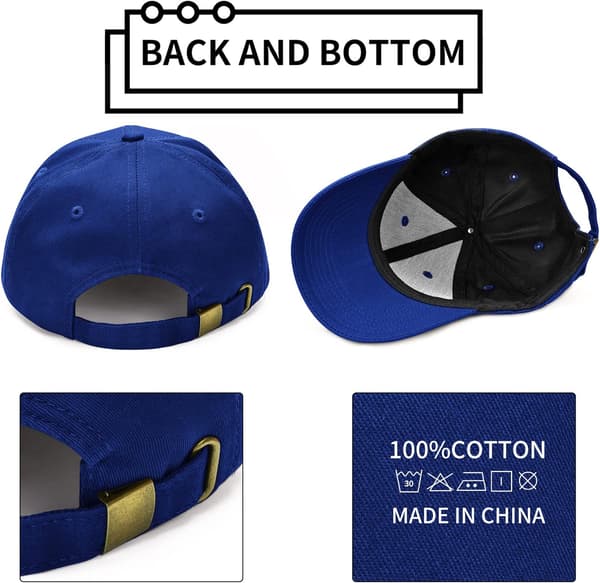 Baseballcaps Uformell Unisex 6 Paneler Justerbar Bomull Ensfarget Sport Solhatt