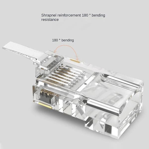 100 stykker 8p8c Rj45 Ethernet-kabler modulært stik netværksforbindelse