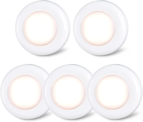 Tryklys Tryklys Mini Touch Tryk Spotlys Indendørs Bærbare LED Pucklys Batteridrevne til Under Skabe