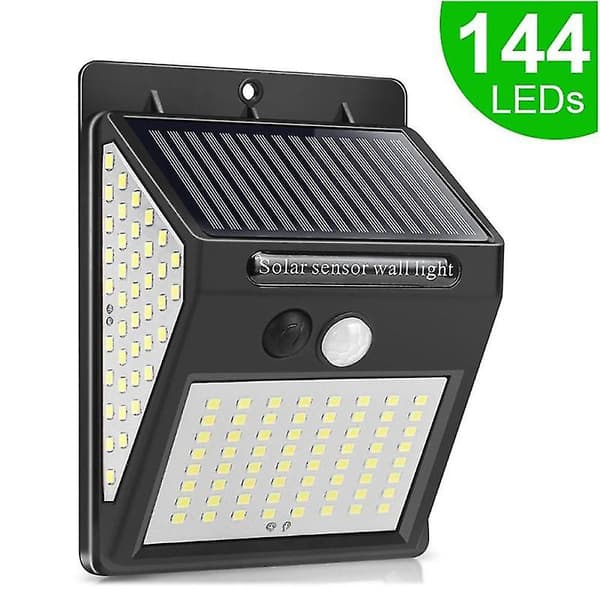 144 LED Solar LED-lys Solcellelamper med Bevægelsessensor Solar La