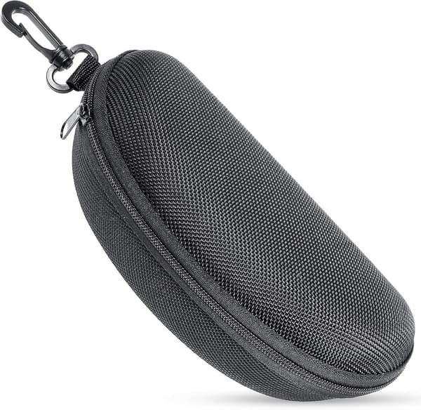 1 st svart blixtlås clamshell hårt solglasögonfodral glasögonpåse