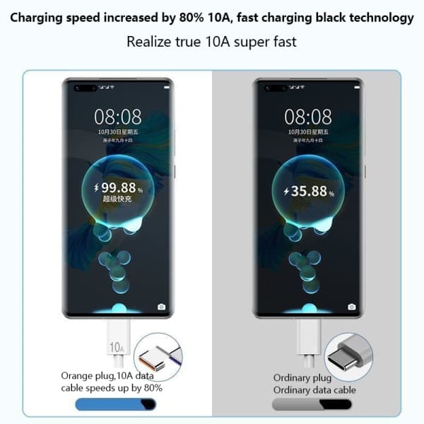 120W 10A Typ C Snabbladdningskabel Datakabel Snabbladdning USB Typ c 1m