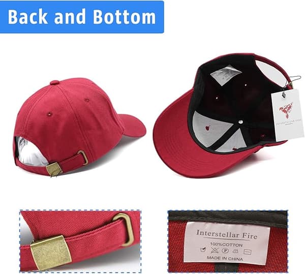 Brann baseballcaps for menn og kvinner - 100 % bomull