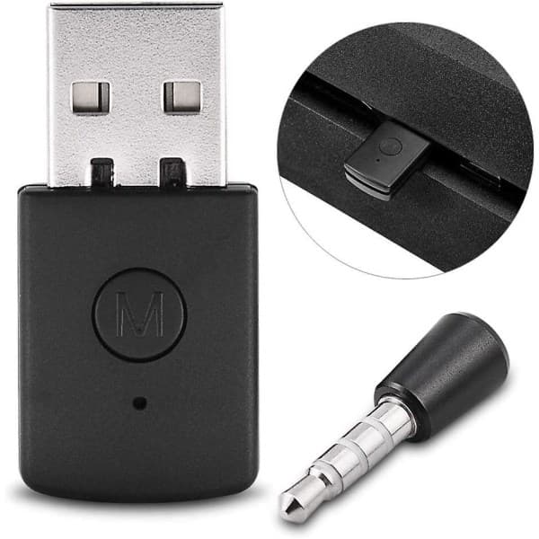 PS4 Bluetooth-adapter - Mini USB 4.0 Bluetooth-hodetelefonadapter Mini trådløs mikrofon Bluetooth D svart