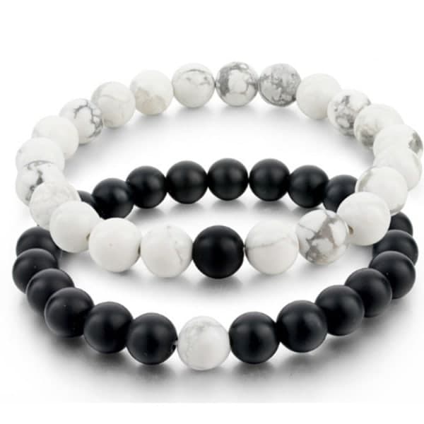 8MM Mænds Perle Armbånd Par Matchende Armbåndssæt Mat Lav