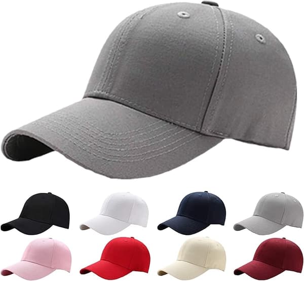 Baseballlippis miehille ja naisille - 100 % puuvillaa, harmaa