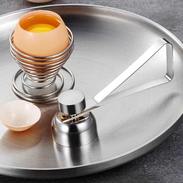 nuoshen Egg Topper, Eggeskallkutter i rustfritt stål Kjøkken Eggåpner Verktøy Egg Cracker Fjerner Eggeskallseparator for hardkokte og bløtkokte egg