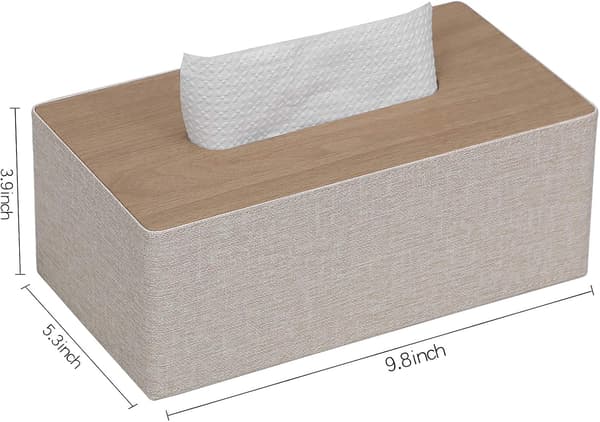 Servietboksbetræk Rektangulær PU Læder Ansigtservietdispenser Boksholder til Kommode Badeværelsesindretning (Beige)