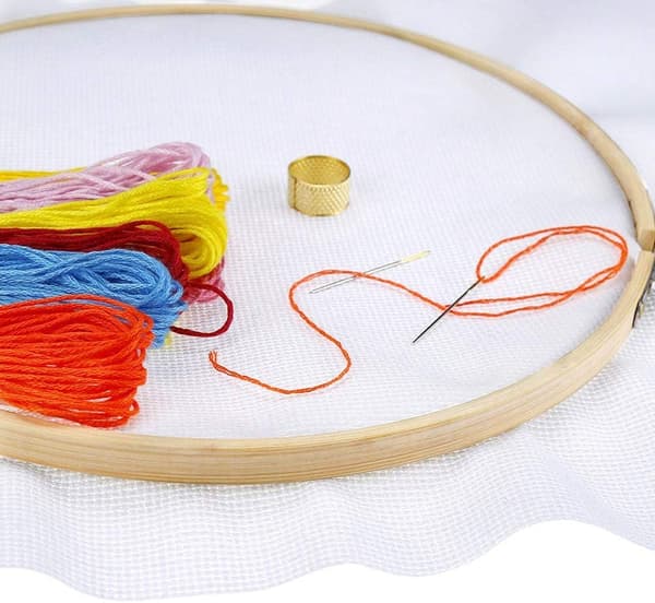 12 delar broderibågar set bulk bambu cirkel korsstygn båge för sömnad och dekoration