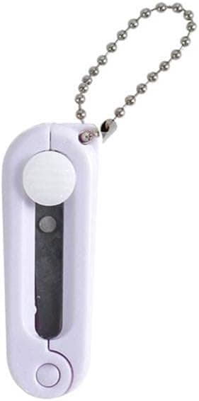 2 delar mini hopfällbara saxar bärbara hopfällbara resesaxar hantverkspapperssaxar brevpapper push-pull-typ (blå)