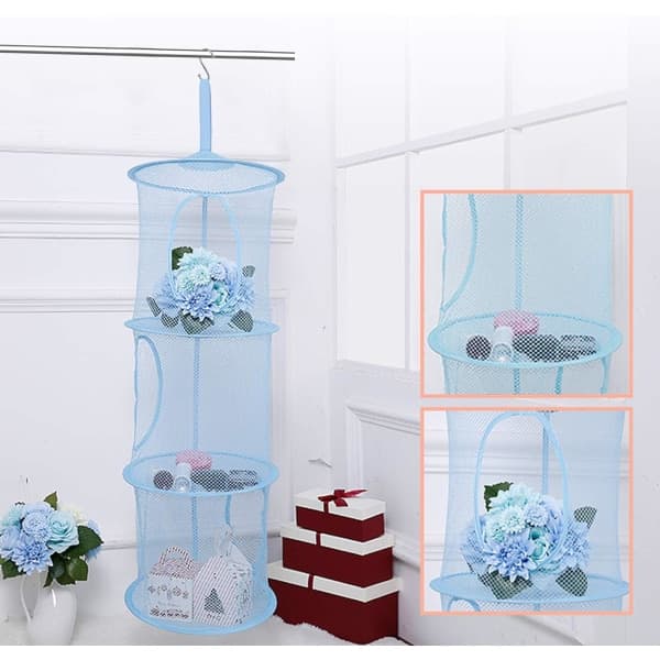 3 stk opbevaringsnet til børn (rosa, lilla, blå-75*27 cm), foldbar mesh Ba
