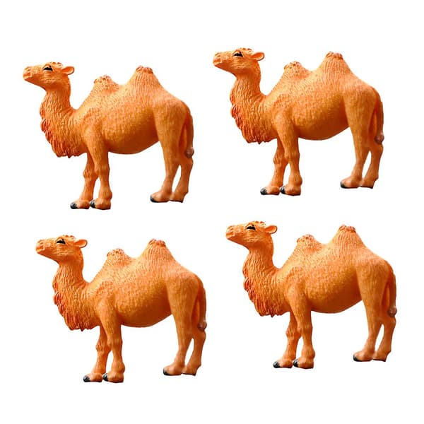 4st miniatyr kamelmodeller PVC kamelfigur djurmodell skrivbordsprydnader barnleksak