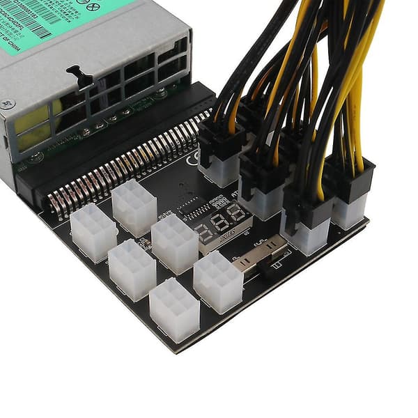 Pci-e 6-pins strømforsyning Breakout Board Adapter Omformer 12v For Ethereum Btc Antminer Miner Mining Server Psu Gpu