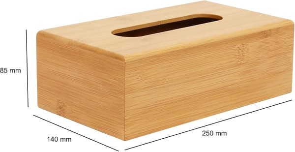 Bambu rektangulär näsdukslåda | Näsdukshållare | Servettutmatare | Näsduksfodral | Näsdukar ingår ej | H8,5 x B25 x D14 cm |