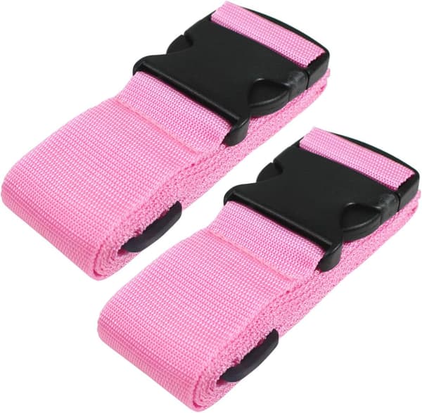Kraftiga bagageremmar för resväskor, packremmar, resetillbehör, justerbar väskrem, 2-pack