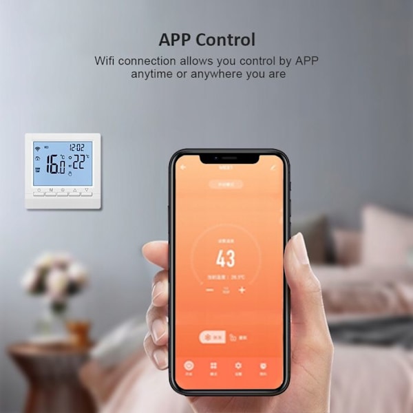 Thermostat WiFi Intelligent - ARHATREYA - 16A - Gulvvarme - Kompatibel med Alexa & Google Home