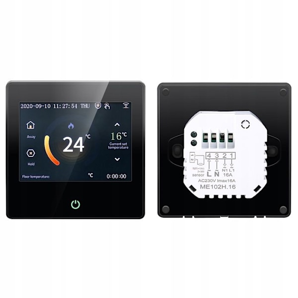 WiFi Termostat Intelligent - ARHATREYA - LED Touchskærm - Kompatibel med Alexa/Google - Sort