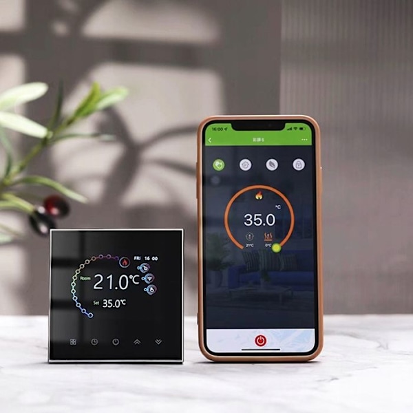 Thermostaatti WiFi LCD - ARHATREYA - Sähkölämmitys 16A - Ohjelmoitava - Anturi mukana