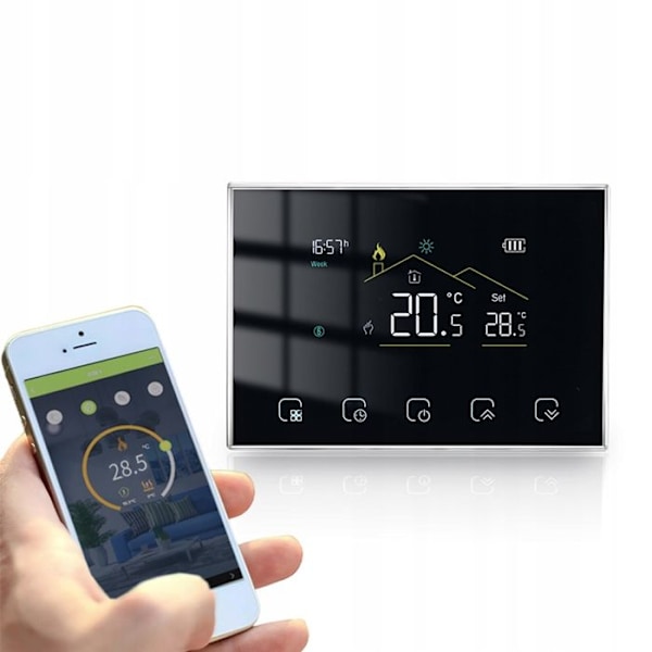 Termostat WiFi RF - ARHATREYA - LCD-skärm - Programmerbar - Golvvärme