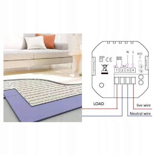 Intelligent WiFi Termostat - ARHATREYA - LCD - Elektrisk Opvarmning 16A - Hvid
