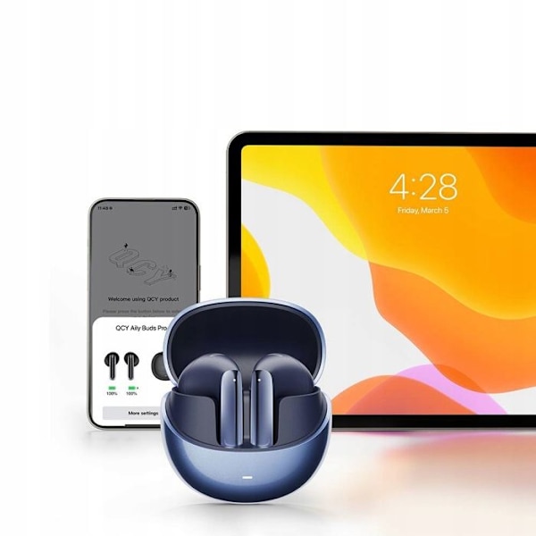 Trådløse hovedtelefoner - QCY - Ailybuds Pro - Støjdæmpning - Bluetooth 5.3 - IPX5