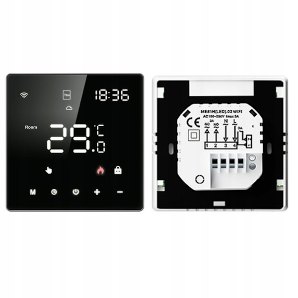 Intelligent WiFi Termostat - ARHATREYA - 220V - Kompatibel med Alexa/Google - Varmt Vands Gulvvarme