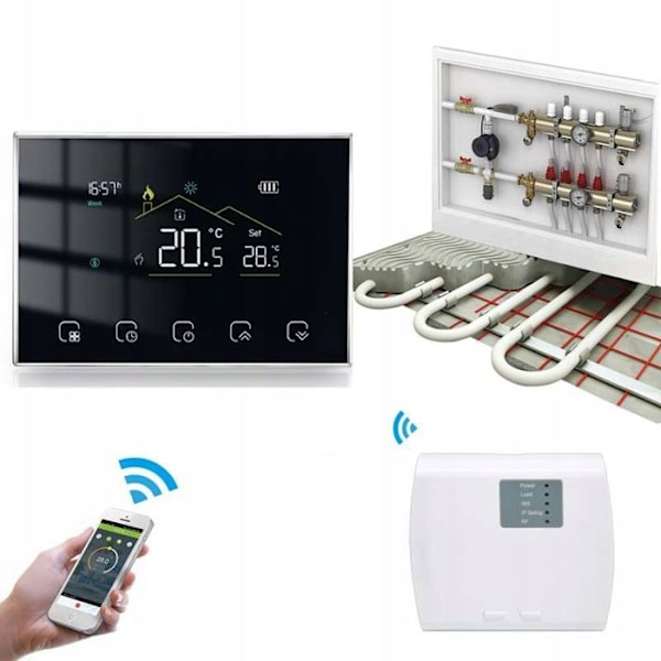 Termostat WiFi RF - ARHATREYA - LCD-skärm - Programmerbar - Golvvärme