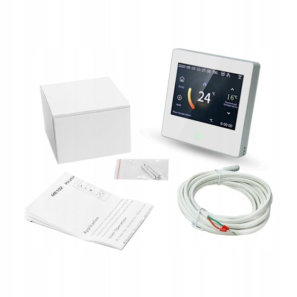 Intelligent Wi-Fi Termostat - ARHATREYA - 16A - LED Berøringsskærm - Stemmekontrol - Hvid