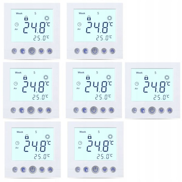 Programmerbar Termostat - ARHATREYA - LCD Hvid - 16A - Elektrisk Opvarmning
