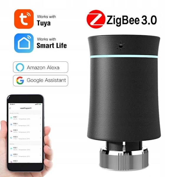 Intelligent Termostat - Moes - Tuya Zigbee 3.0 - Stemmekontrol - LED-skærm - Sort