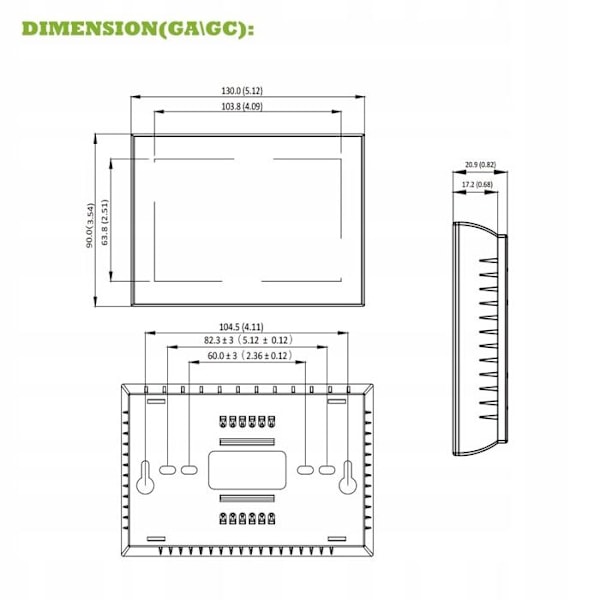 Termostat Wi-Fi - ARHATREYA - BHT 8000 GA - LCD-skärm 4,8'' - Vattenburen golvvärme