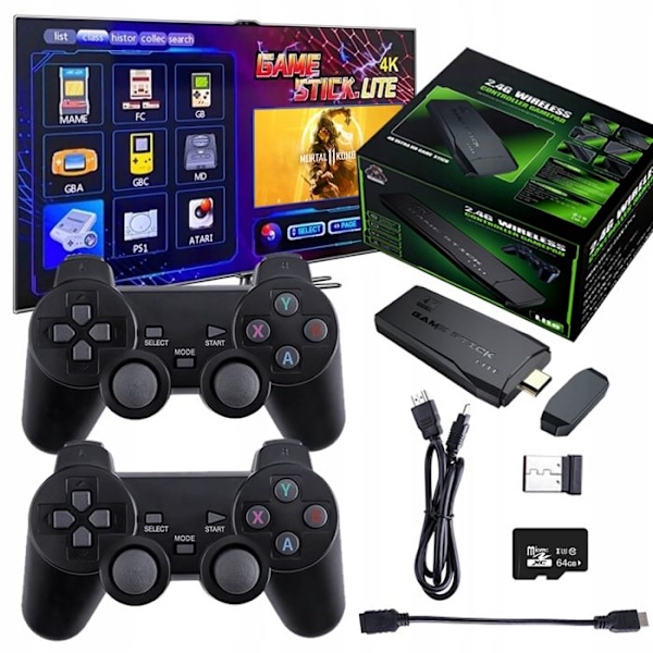 Spillekonsol - ARHATREYA - M8 - 64GB - 20.000 spil - Dobbelt trådløs controller