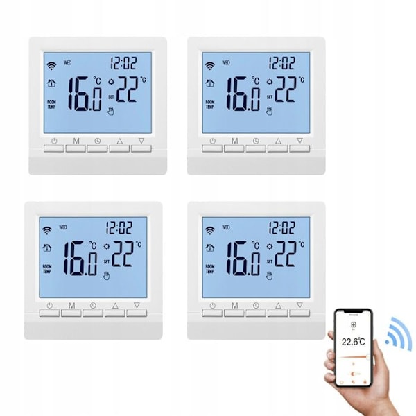 Intelligent WiFi Termostat - ARHATREYA - 16A - Kompatibel med Alexa/Google - LCD Touchskærm