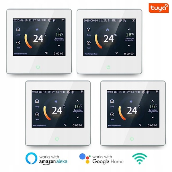 Intelligent Wi-Fi Termostat - ARHATREYA - LED Touchscreen - Stemmestyring - Programmérbar