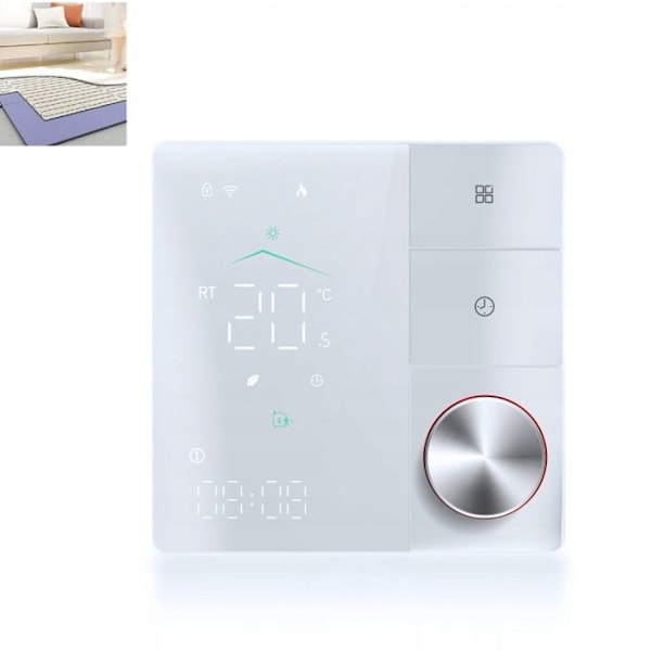 Intelligent WiFi-termometer - ARHATREYA - LCD - Elektrisk Värme 16A - Vit