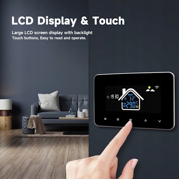 Intelligent Wi-Fi Termostat - ARHATREYA - Tuya - LCD - 16A - Alexa/Google Home