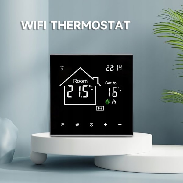 Termostat til elektrisk gulvvarme - ARHATREYA - WiFi - Berøringsskærm - Programmerbar - Sort