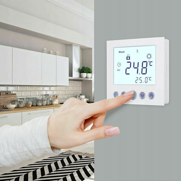 Elektrisk termostat - ARHATREYA - C16.H3 - LCD-skærm - Ugentlig programmering - 16A