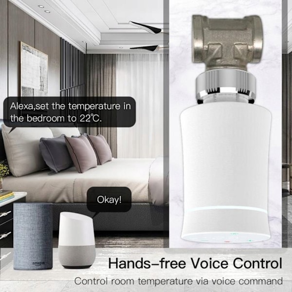 Intelligent Termostat - Moes - Tuya Zigbee 3.0 - Stemmekontrol - LED-skærm - Sort