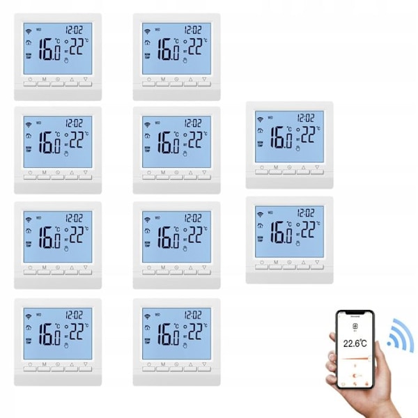 Intelligent WiFi Termostat - ARHATREYA - 16A - Kompatibel med Alexa/Google - LCD Touchskærm