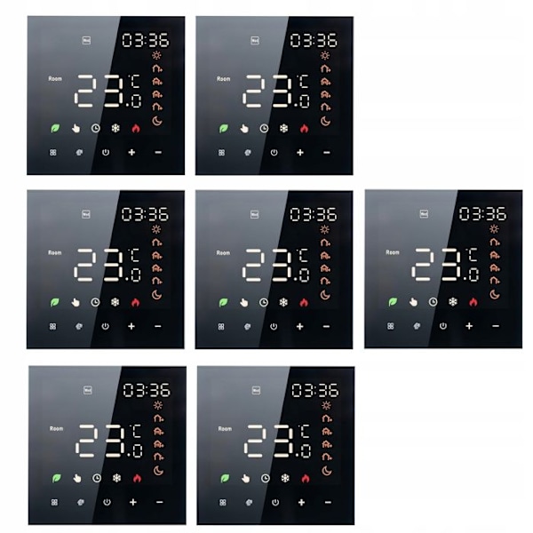 Intelligent WiFi Termostat - ARHATREYA - LED Touchskærm - Kompatibel med Alexa & Google Home - Sort