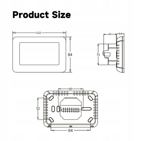 Intelligent Wi-Fi Termostat - ARHATREYA - Tuya - LCD - 16A - Alexa/Google Home