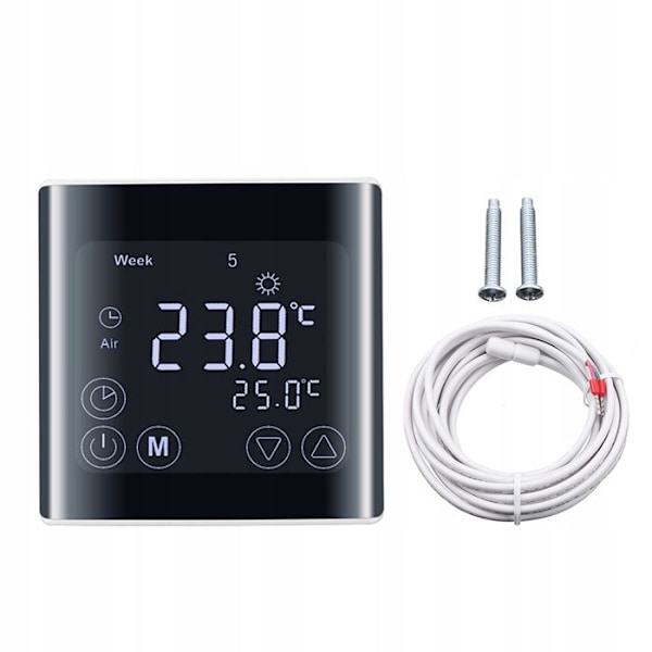 Golvvärmetermostat - ARHATREYA - LCD 16A - Pekskärm - Programmerbar - Vit
